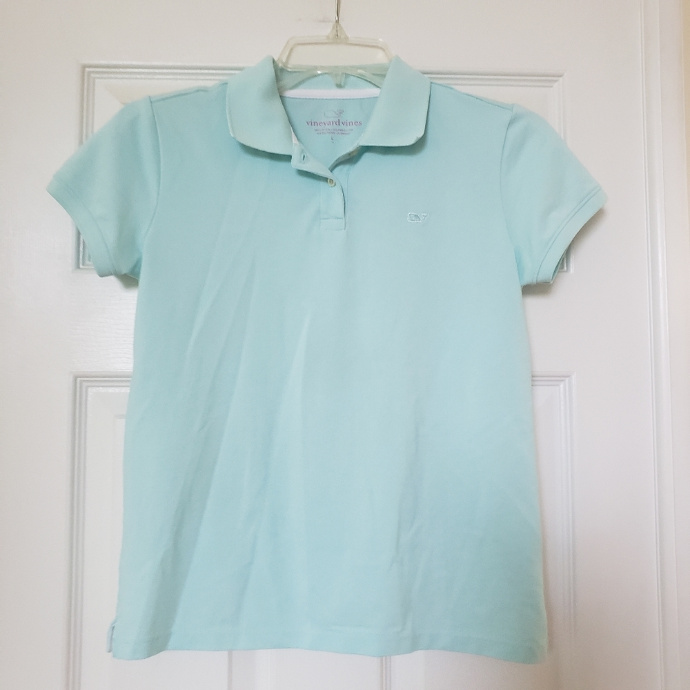 Vineyard Vines Mint Green / Blue Kids Polo